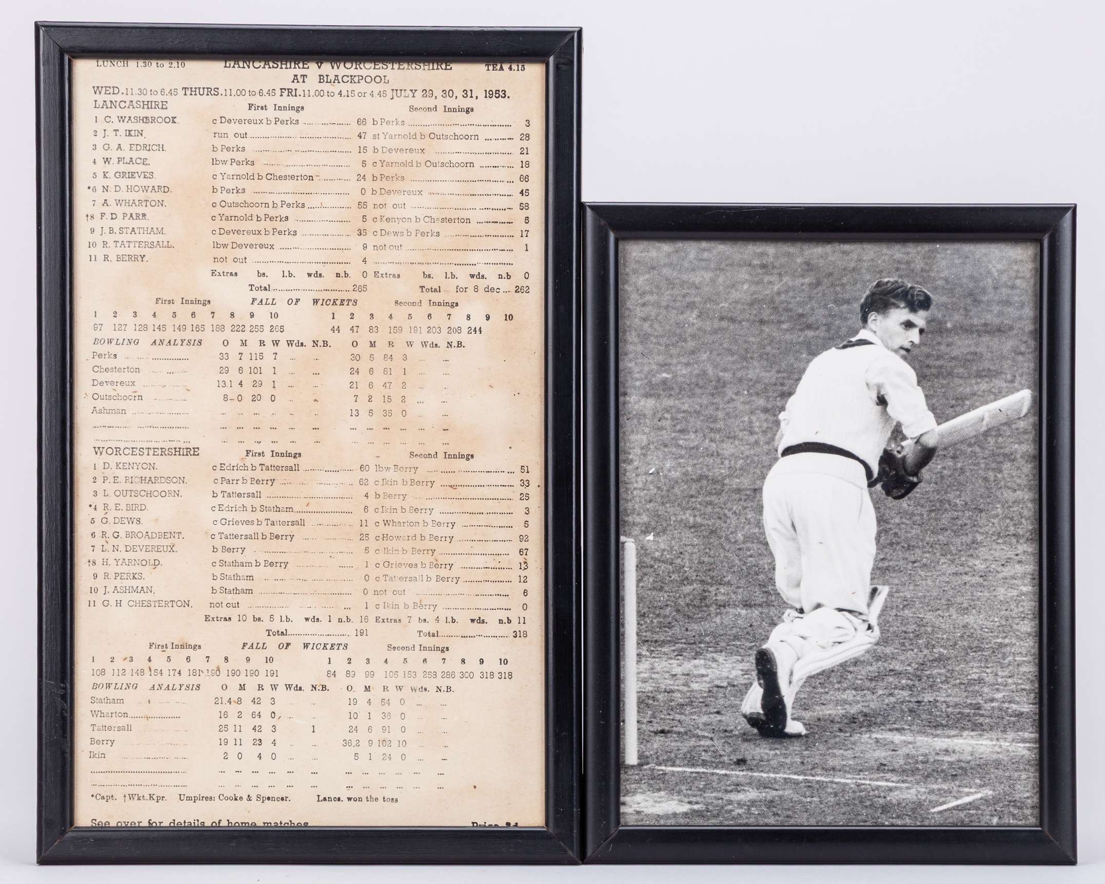 Bob Berry - a collection of cricket memorabilia including mounted cricket ball&nbsp; - Image 13 of 26