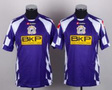 Gueye Mansour purple No.5 Timisoara v. Manchester City short-sleeved shirt, 2010