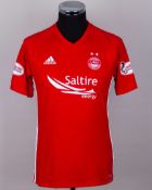 Niall McGinn red No.17 Aberdeen v. Hearts of Midlothian short-sleeved shirt, 2018