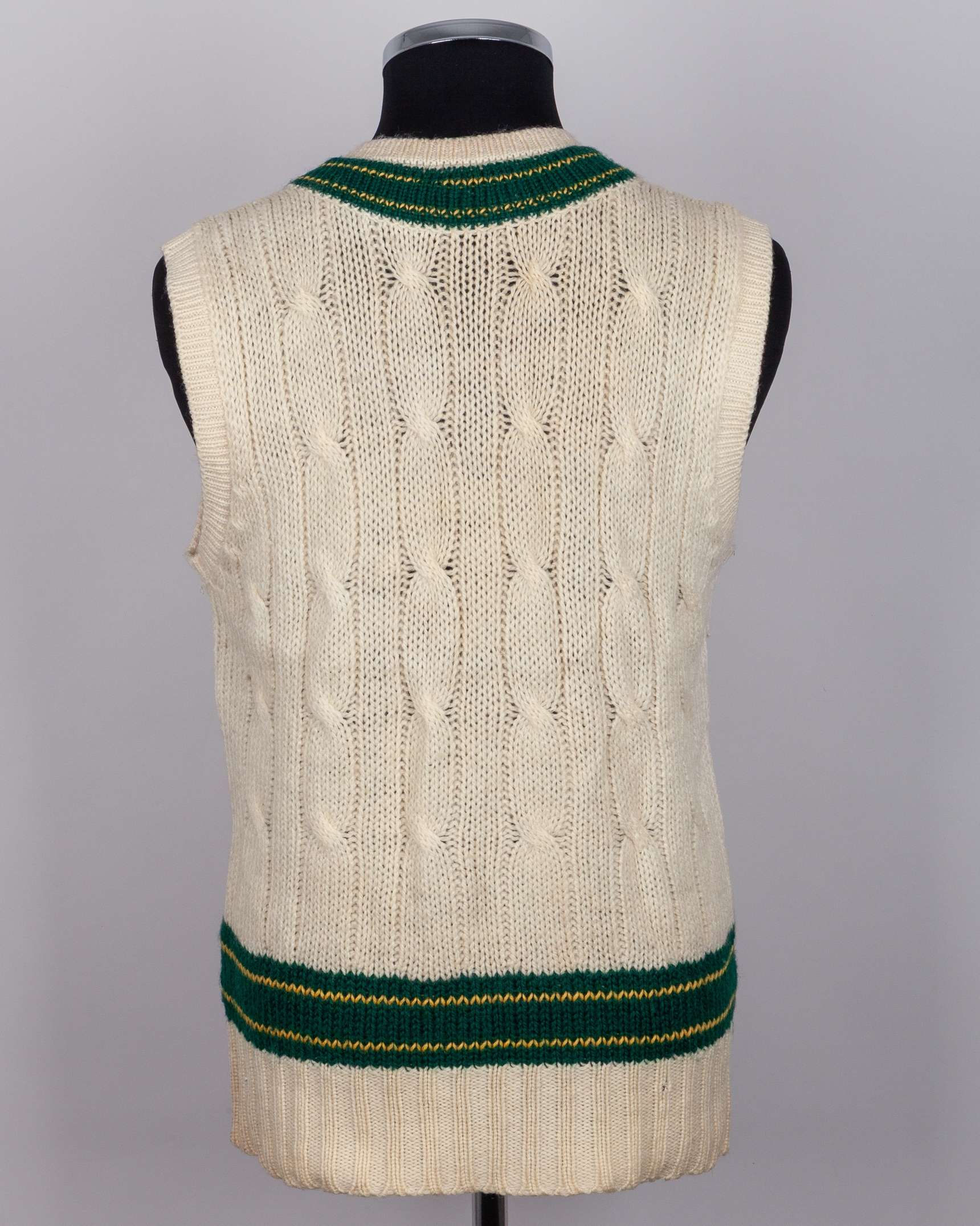 Dennis Lillee white Original Australia woollen sleeveless sweater worn by Lillee - Image 2 of 4