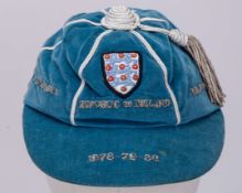 Kenny Sansom blue England v. Republic of Ireland, Bulgaria, Belgium and Italy cap