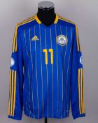 Sergei Gridin blue No.11 Kazakhstan v. Republic of Ireland match worn shirt, 2012
