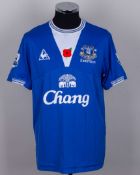 Hope Akpan blue and white No.39 Everton v. West Ham United issued shirt, 2009