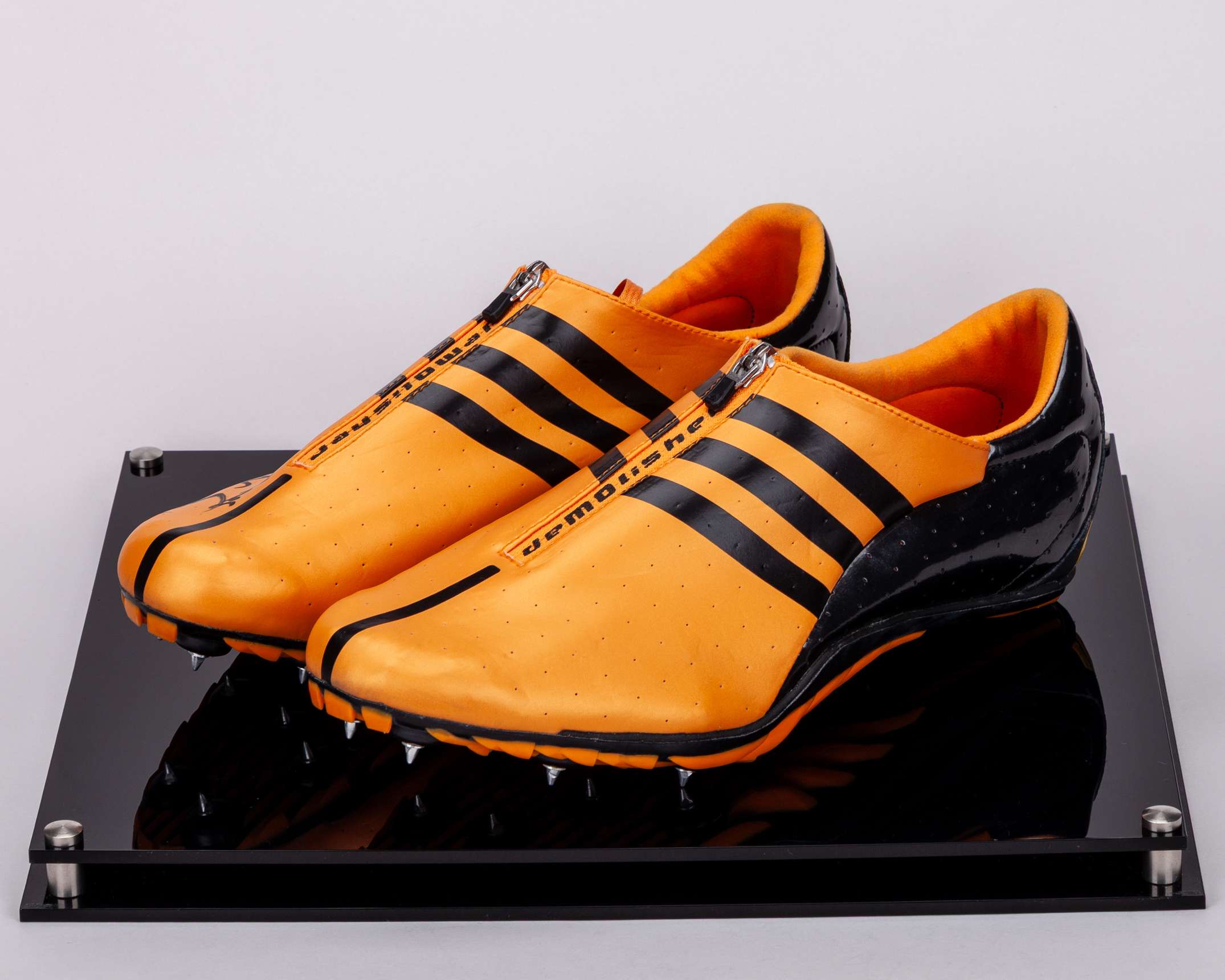 Dwain Chambers autographed Adidas Demolisher World Athletic Championship worn spikes, 2009
