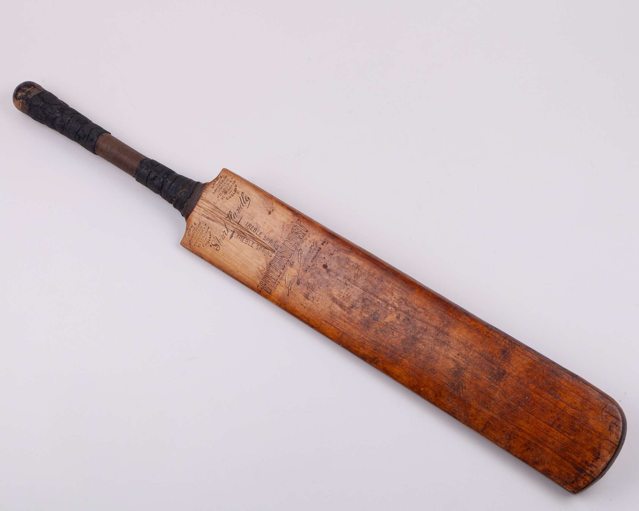 1938 Ashes: a George Gunn 1938 Ashes autographed cricket bat - Image 2 of 8