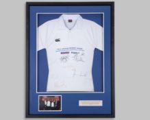 The Six Nations 2007 property dinner autographed polo shirt display