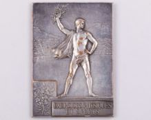 Paris 1900 Olympic Games presentation plaque, designed by F. Vernon