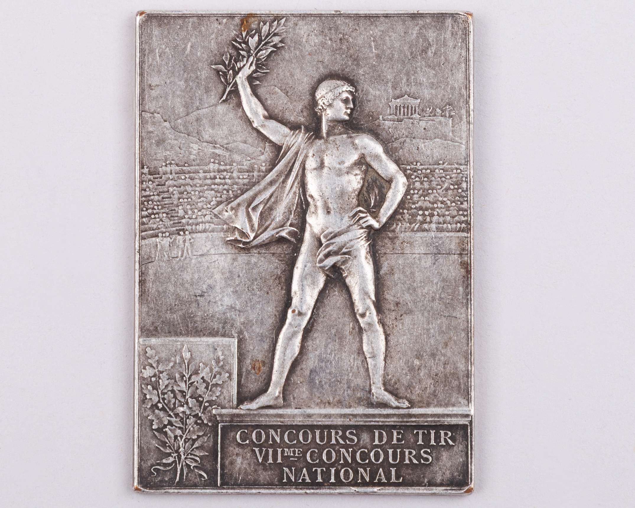 Paris 1900 Olympic Games winner's medal plaque, designed by F. Vernon