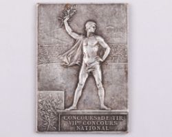 Paris 1900 Olympic Games winner's medal plaque, designed by F. Vernon