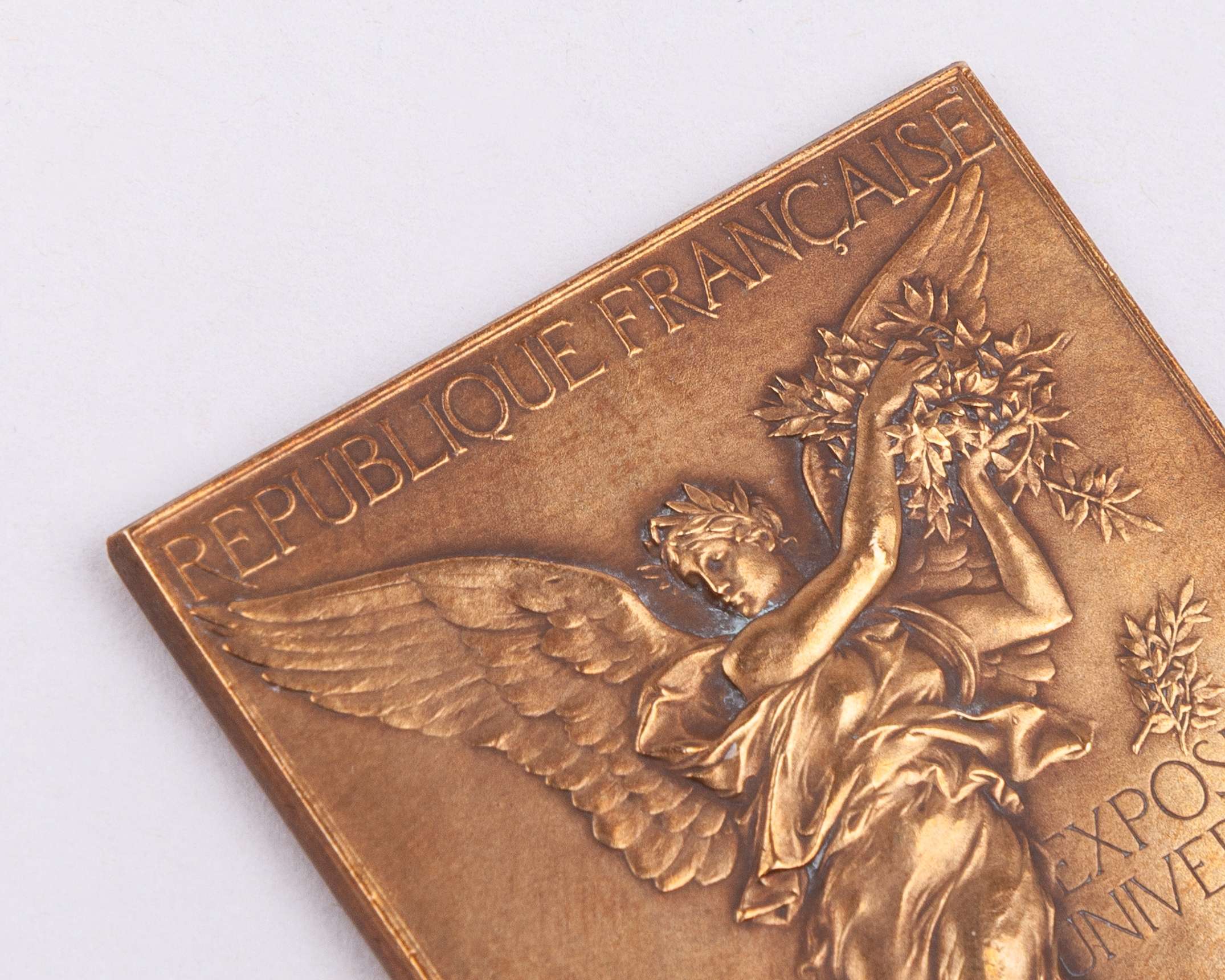 Paris 1900 Olympic Games rare bronze winner's medal plaque, designed by F. Vernon - Image 3 of 4