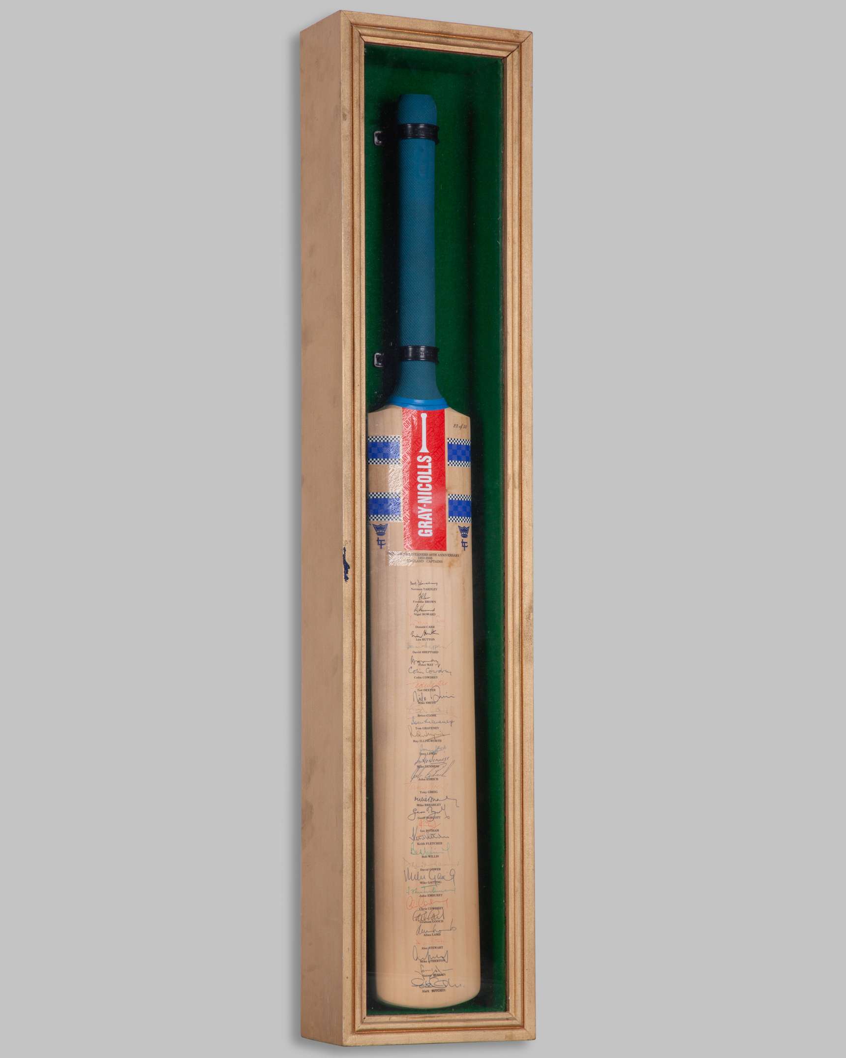 The Lords Taverners 50th Anniversary 1950-2000 England Captains autographed limited bat