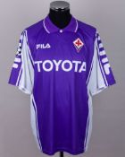 Gabriel Batistuta purple and white No.9 Fiorentina short-sleeved shirt, 1999-2000