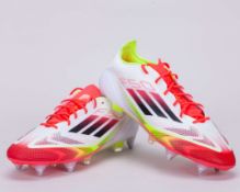 Luke Shaw white, red and yellow Adidas F50 football boots, 2024-25
