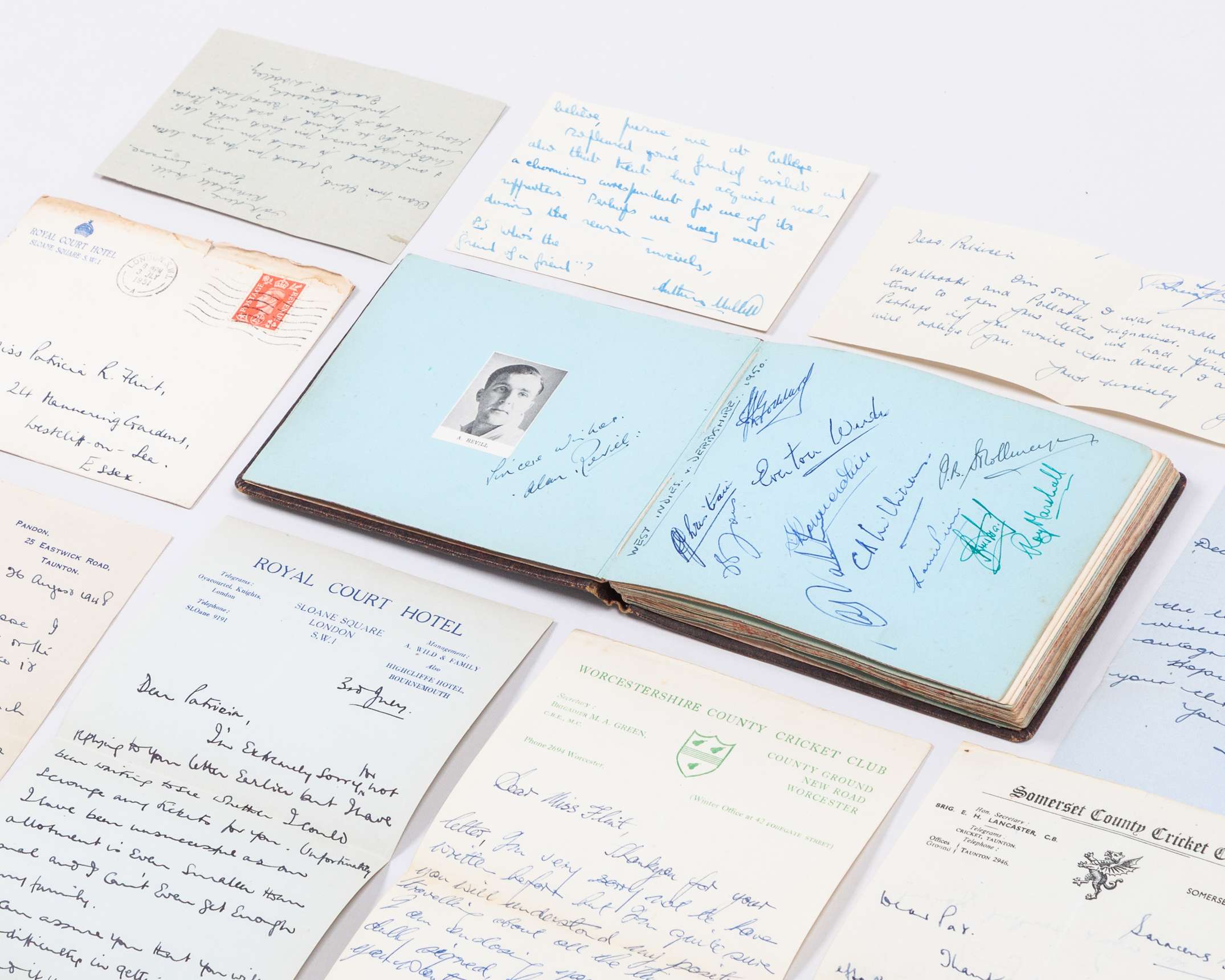 A cricket autograph album, 1940s/50s containing numerous team and individual autographs - Image 6 of 7