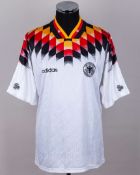 Jurgen Klinsmann white No.9 Germany v. Albania match worn short-sleeved shirt, 1994