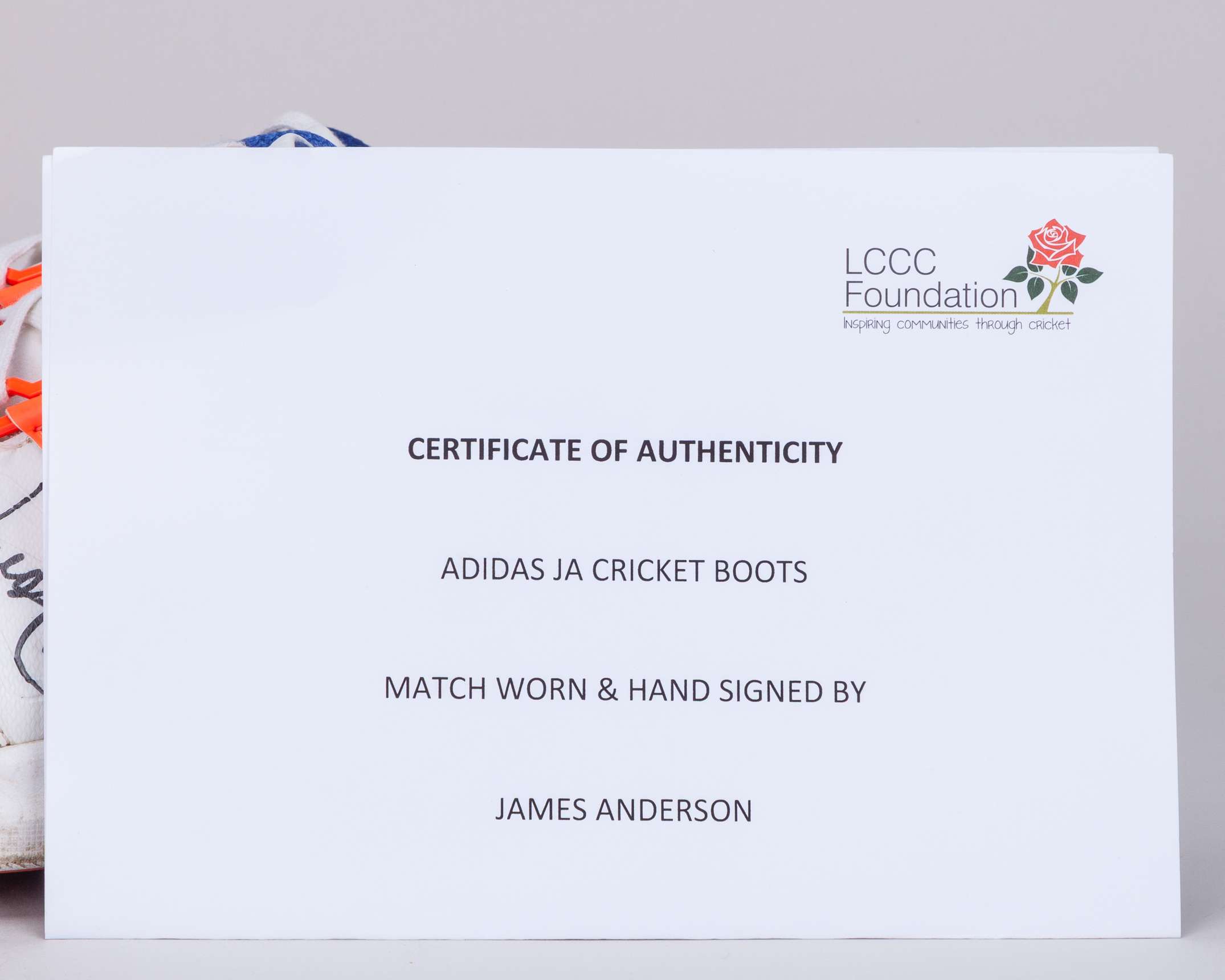 James Anderson Adidas Adipower Lancashire County Cricket match worn autographed spikes - Image 10 of 10