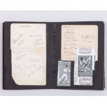 An autograph cricket scrap book starting from the 1930s
