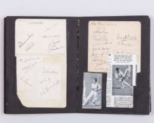 An autograph cricket scrap book starting from the 1930s
