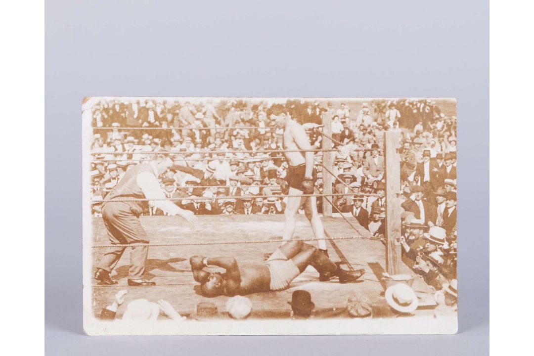 A sepia-toned photograph of boxer Jack Johnson - Image 6 of 7