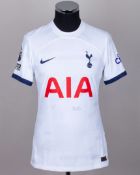 Emerson Royal white and blue No.12 Tottenham Hotspur short-sleeved shirt, 2023-24