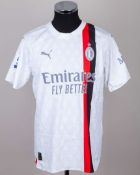Fikayo Tomori white No.23 AC Milan v. Roma short-sleeved shirt, 2023