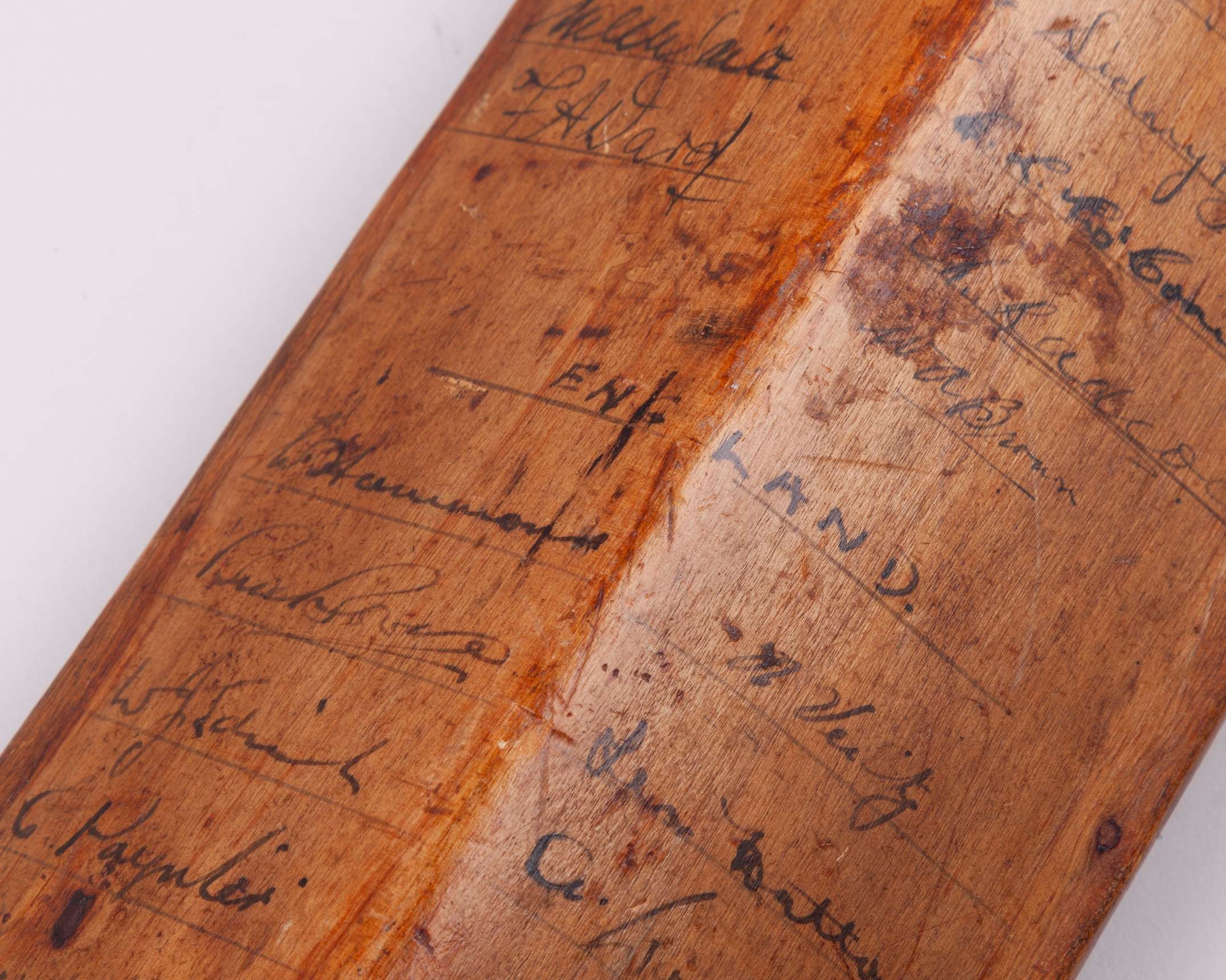 1938 Ashes: a George Gunn 1938 Ashes autographed cricket bat - Image 7 of 8