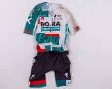 Danny Van Poppel white and green Team Bora race worn Tour De France stage 5 jersey, 2022
