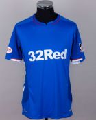Ryan Jack blue No.8 Rangers short-sleeved shirt, 2018-19