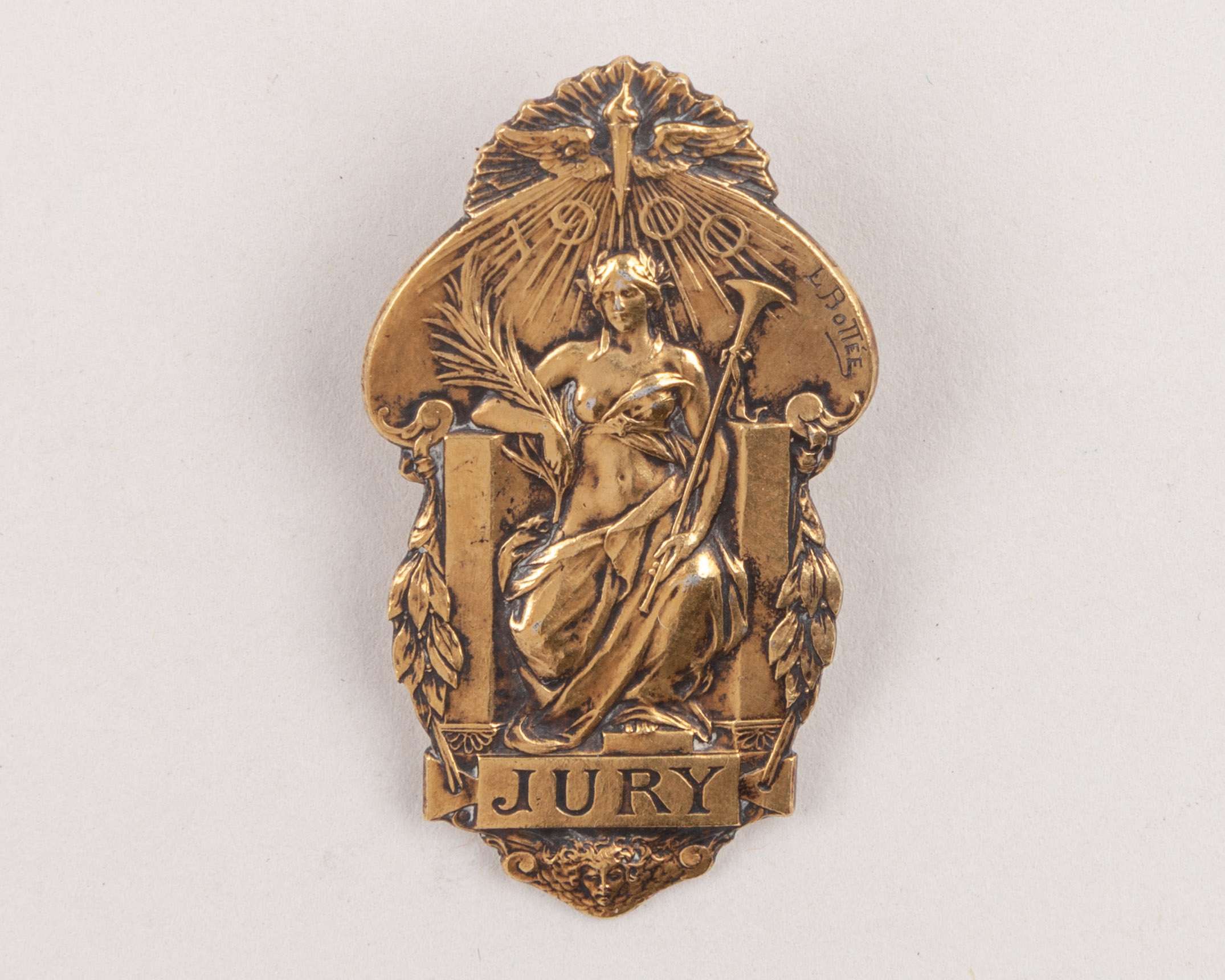 The 1900 Olympic Games, Paris: a rare gilt Olympic juror's identification badge - Image 2 of 4