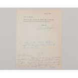 Rocky Marciano handwritten response to fan letter