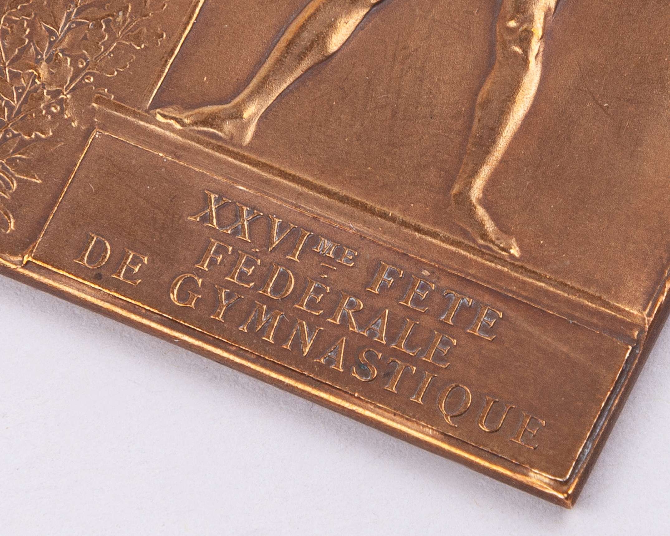 Paris 1900 Olympic Games rare bronze winner's medal plaque, designed by F. Vernon - Image 4 of 4