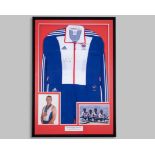 Matthew Pinsent blue and white Great Britain Athens Olympics autographed tracksuit, 2004
