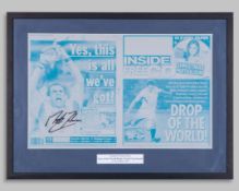 Martin Johnson autographed News of the World Rugby World Cup Special printing plate, 2003