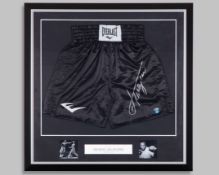Joe Frazier - a pair of Everlast autographed shorts