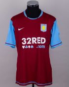 Olof Mellberg claret No.4 Aston Villa v. Arsenal match worn short-sleeved shirt, 2007