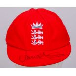 James Anderson red England Red For Ruth autographed cap