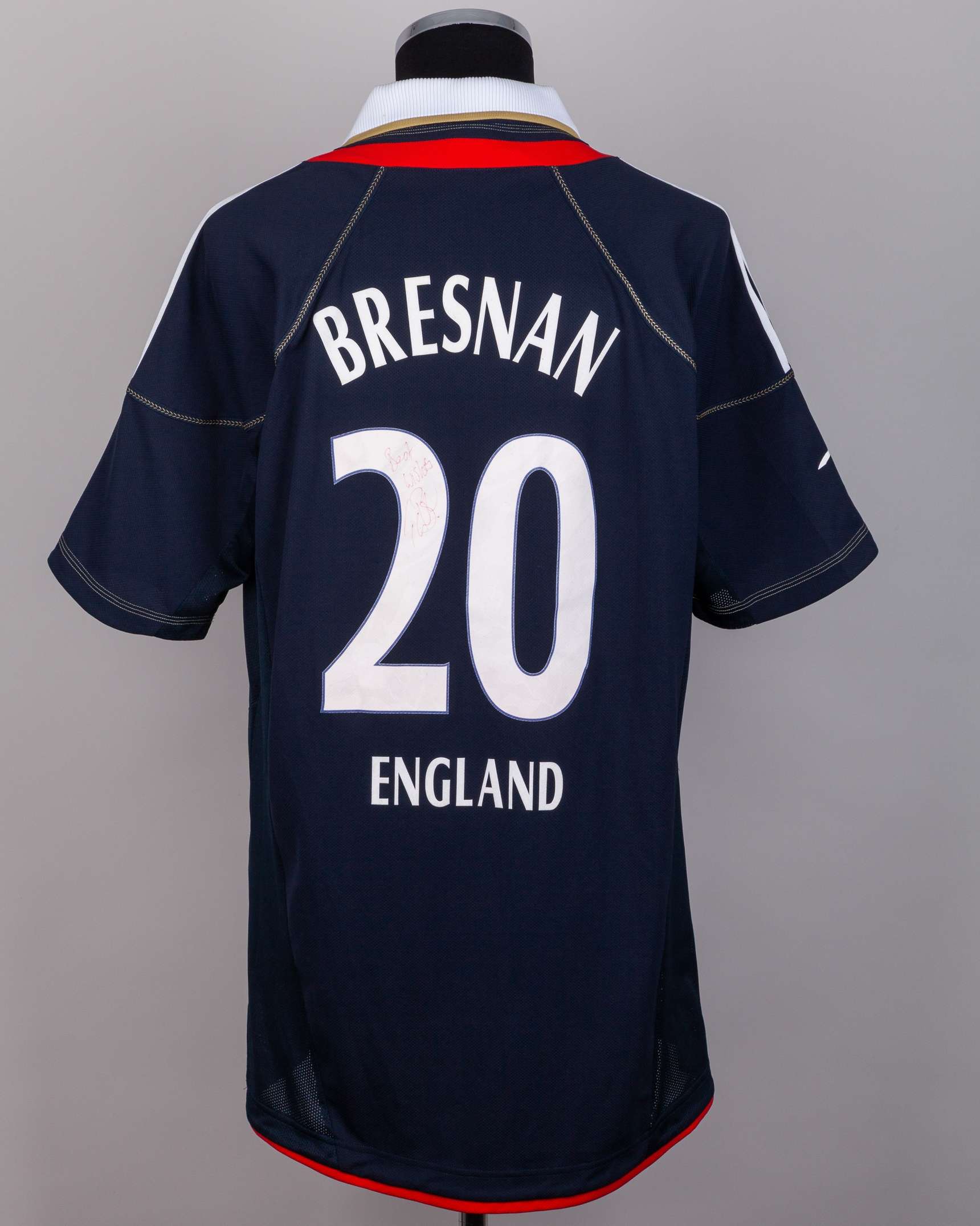 Tim Bresnan blue No.20 England ODI autographed short-sleeved cricket shirt, 2010 - Image 2 of 5
