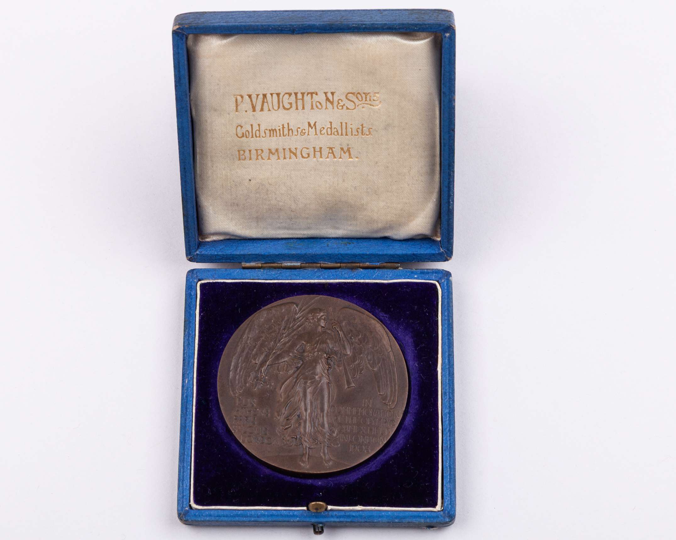 A London 1908 Olympic Games participant's medal, designed by Bertram Mackennal - Image 3 of 4