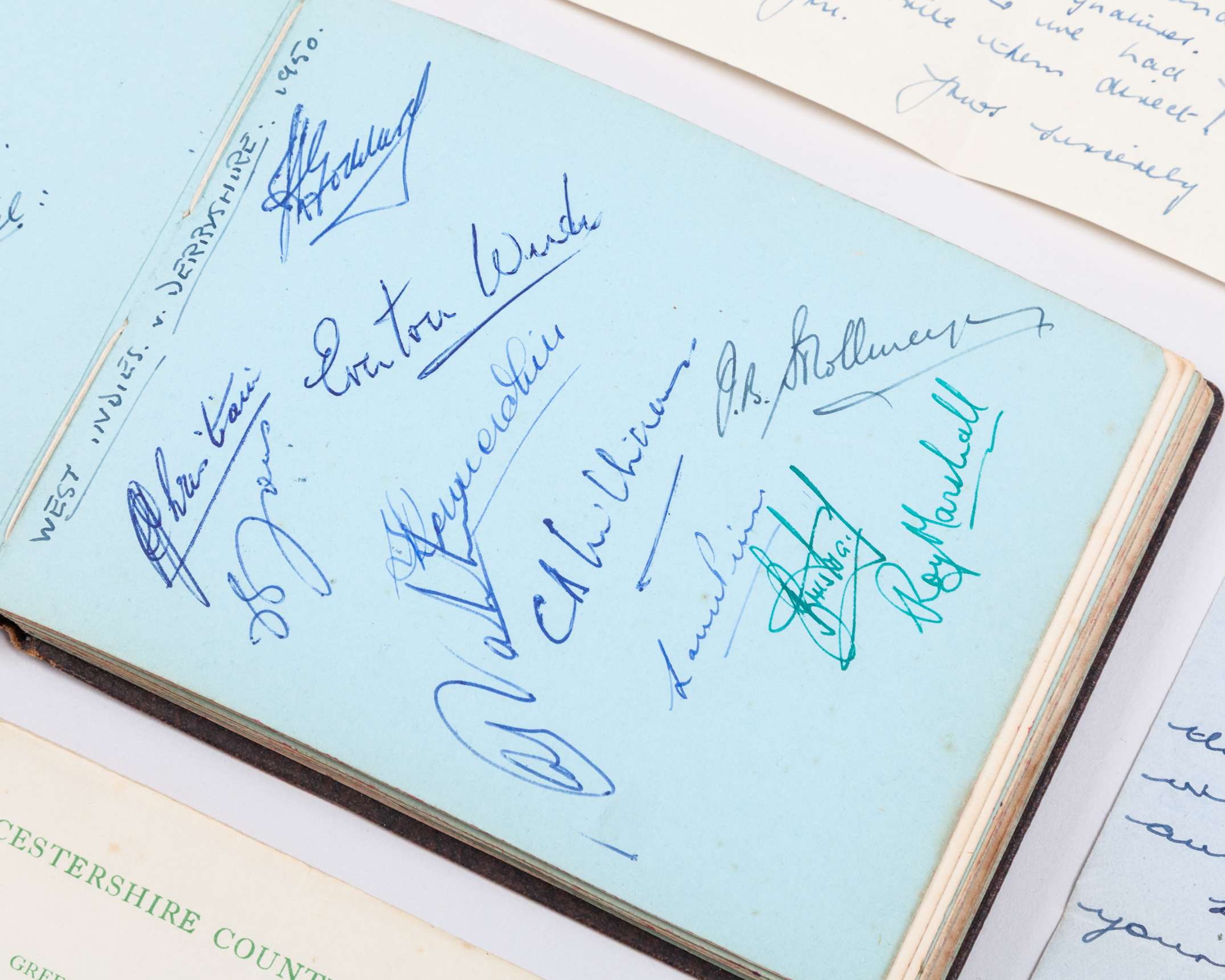 A cricket autograph album, 1940s/50s containing numerous team and individual autographs - Image 3 of 7