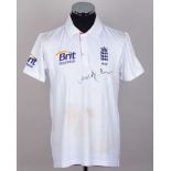 James Anderson England v. India Test series match worn autographed cricket whites, 2011