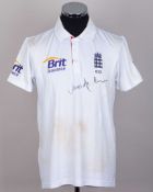 James Anderson England v. India Test series match worn autographed cricket whites, 2011