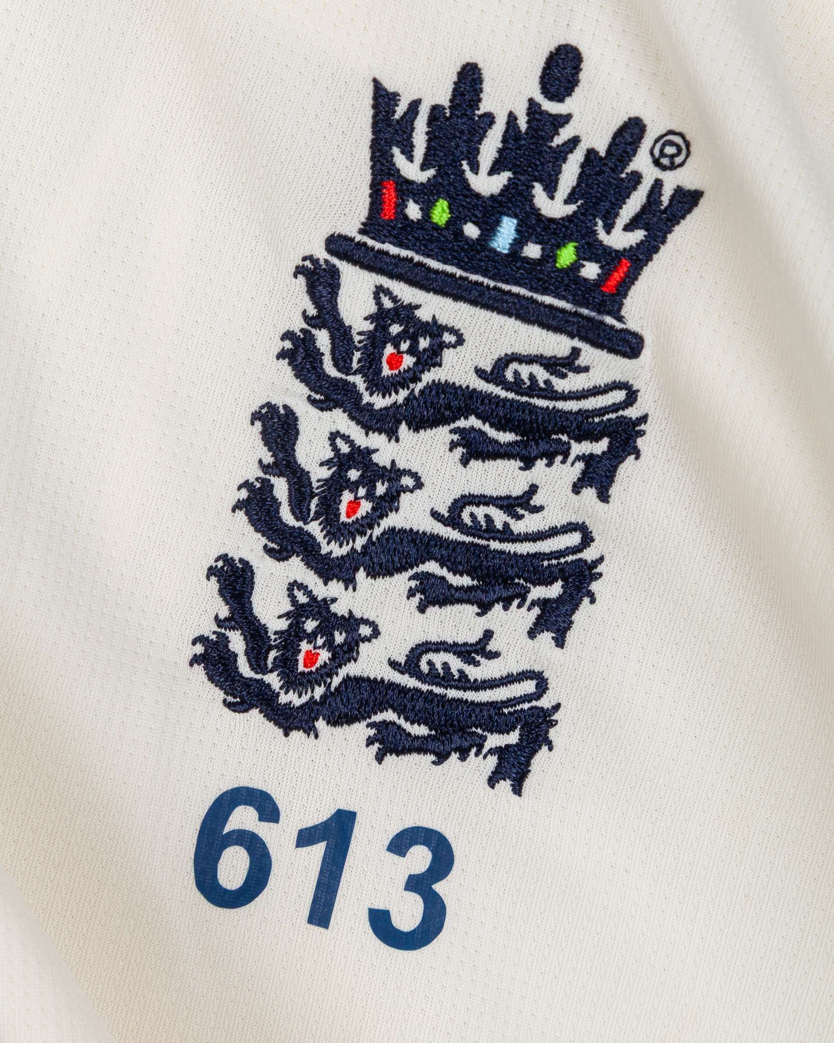 James Anderson off-white No.9 England v. West Indies autographed Red For Ruth shirt, 2020 - Image 3 of 5
