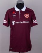 Kyle Lafferty Maroon No.9 Hearts of Midlothian v. Kilmarnock short-sleeved shirt, 2017