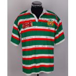 Richard Cockerill green No.B Leicester Tigers autographed short-sleeved rugby shirt, 1994-95
