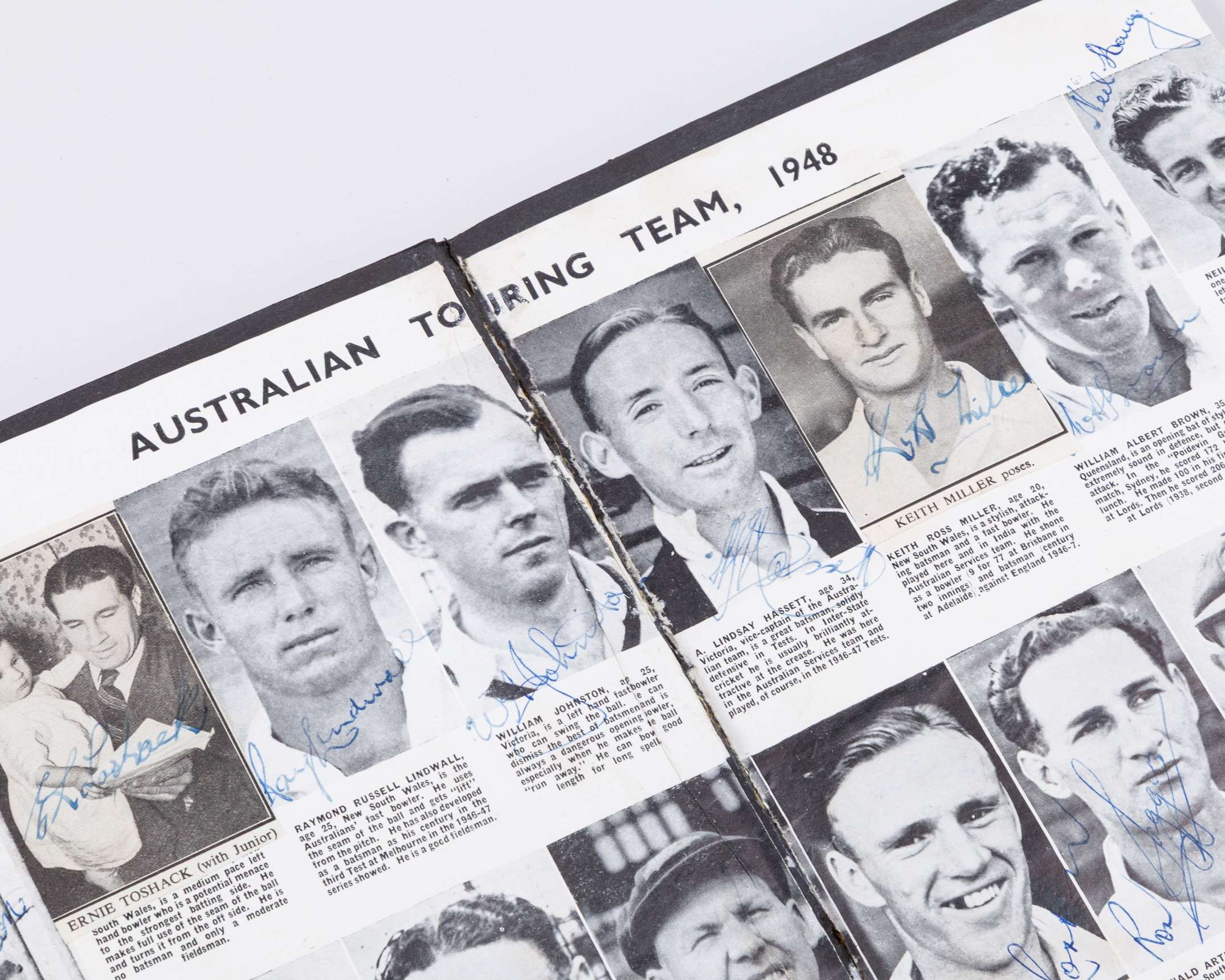 An autograph cricket scrap book starting from the 1930s - Image 6 of 9