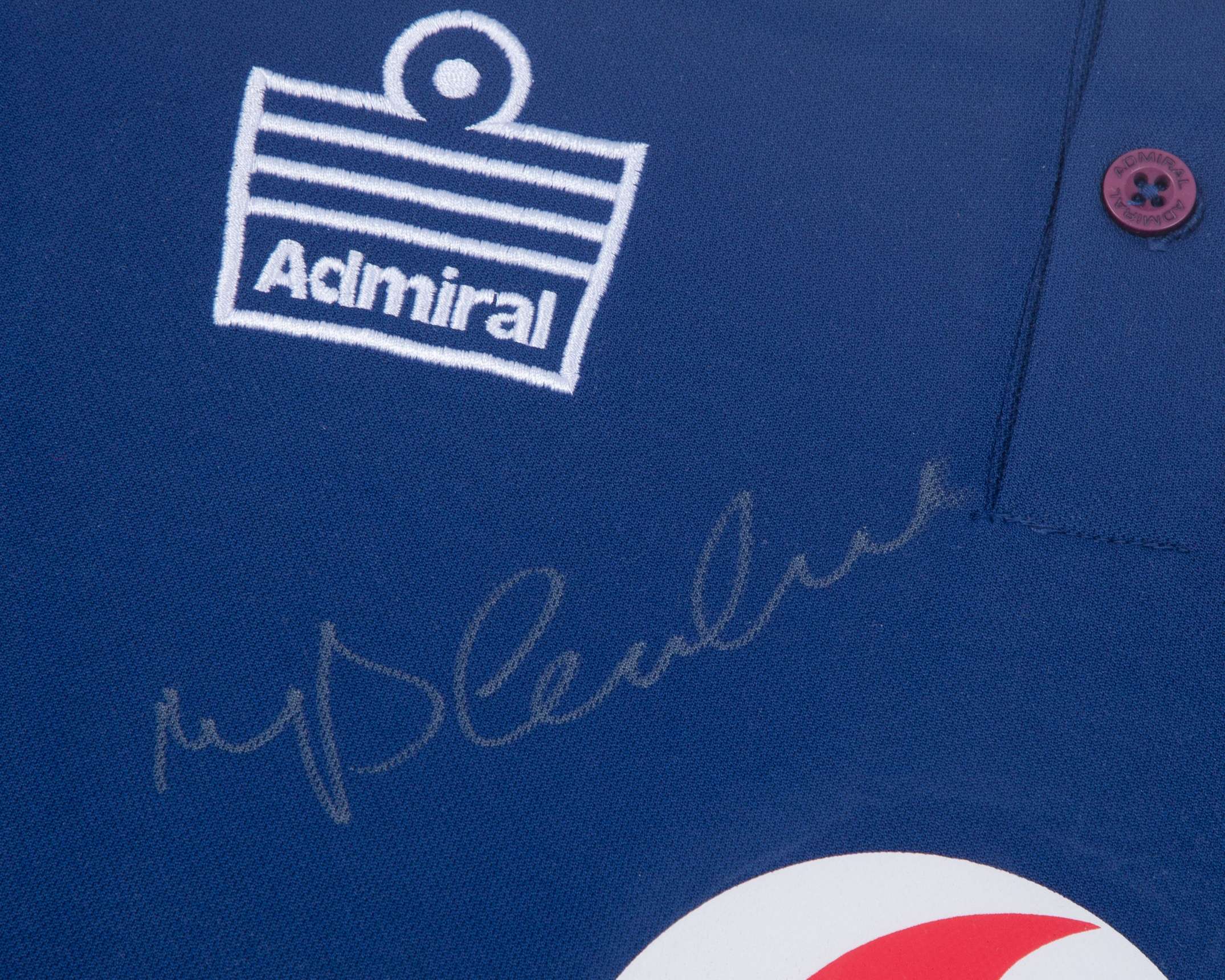 Sachin Tendulkar and Michael Vaughan autographed blue and red England cricket replica shirt - Image 3 of 5