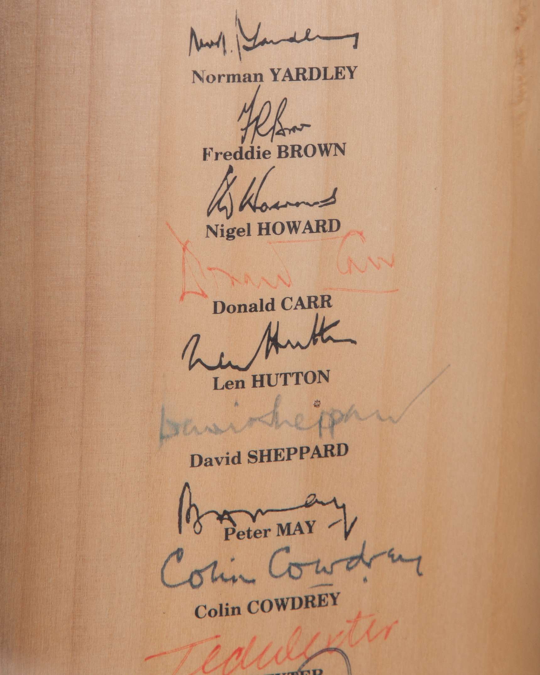 The Lords Taverners 50th Anniversary 1950-2000 England Captains autographed limited bat - Image 2 of 4