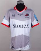 Maro Itoje grey and red No.4 Saracens short-sleeved away shirt, 2024-25