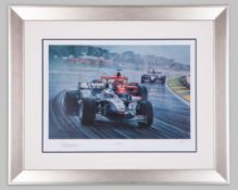 'Great Scot' 2001 Brazilian Grand Prix Limited Edition Framed Print - by Rod Diggens