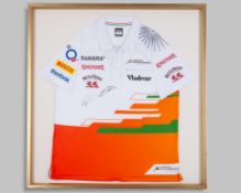 Sahara Force India 2013 Framed Polo Shirt&nbsp;- Signed by Paul di Resta & Adrian Sutil
